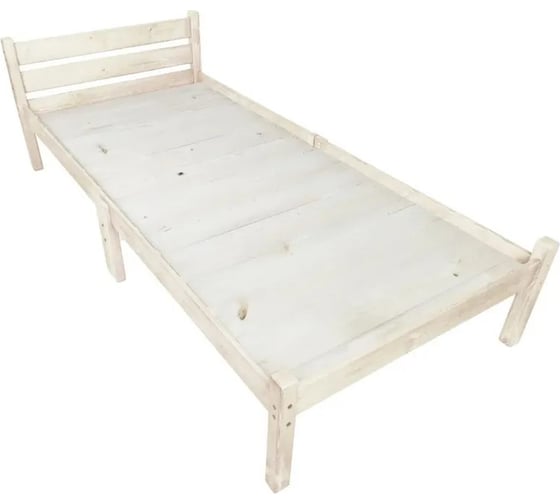 Односпальная кровать Solarius Классика Компакт сосновая, со сплошным основанием, без покраски 80x190 см kompakt80-190-full 1