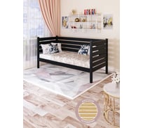 Односпальная тахта Solarius из массива сосны, с реечным основанием и высокими бортиками, 100x190 см, габариты 110x200 см, без покраски tahta-spin100-190