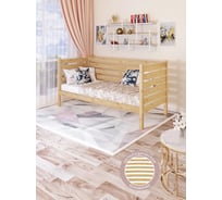 Односпальная тахта Solarius из массива сосны, с ортопедическим основанием и высокими бортиками, 90x170 см, габариты 100x180 см, белый tahta-spin90-170bel-orto