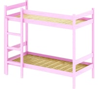 Двухъярусная кровать из массива сосны Solarius со сплошным основанием, 200x80 см, габариты 210x90 см, розовый dvuh80200roz-full