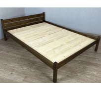 Двуспальная кровать Solarius Классика из массива сосны, со сплошным основанием, 200x180 см, габариты 210x190 см, темный дуб 180kltemd-full