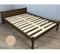 Кровать Solarius Классика лакированная, из массива сосны, с основанием, двуспальная, 200x180см, темный дуб, габариты 210x190 см 180kltemd