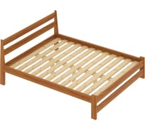 Двуспальная кровать Solarius Мишка усиленная, из массива сосны, с реечным основанием 190x180 см, габариты 200x190 см, с двумя выкатными ящиками, ольха 180molha-190-2yash