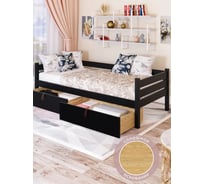 Односпальная тахта Solarius из массива сосны, со сплошным основанием, 180x100 см, габариты 190x110 см, без покраски tahta100-180-full