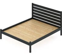 Двуспальная кровать Solarius Классика из массива сосны, с высокой спинкой и сплошным основанием, 190x180 см, габариты 200x190 см, венге klas-spin180ven-190-full