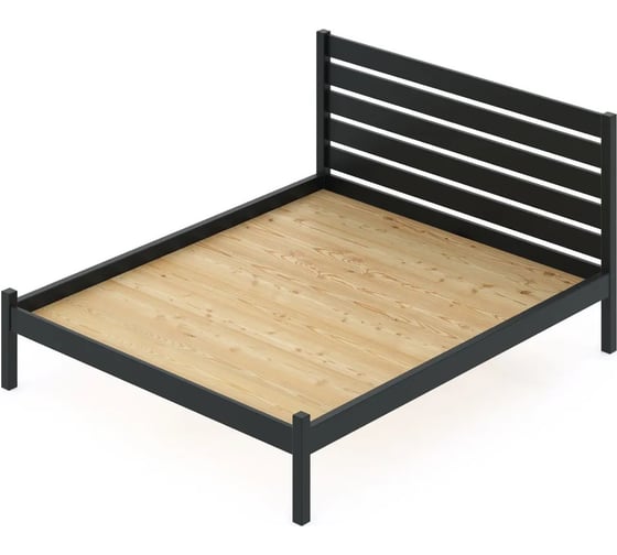 Двуспальная кровать Solarius Классика из массива сосны, с высокой спинкой и сплошным основанием, 190x180 см, габариты 200x190 см, венге klas-spin180ven-190-full 1