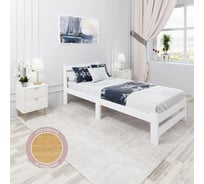 Односпальная кровать Solarius Мишка Компакт сосновая, с реечным основанием, белый 90x190 см mkompakt90bel-190