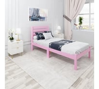 Односпальная кровать Solarius Классика Компакт из массива сосны, с высокой спинкой и сплошным основанием, розовый, 70x190 см kompakt-spin70roz-190-full