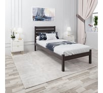 Односпальная кровать Solarius Классика из массива сосны, с реечным основанием и высокой спинкой, венге, 100x190 см klas-spin100ven-190