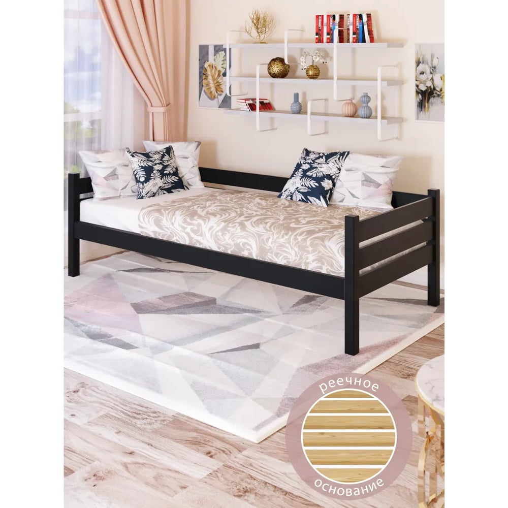 Односпальная тахта Solarius из массива сосны, с реечным основанием ...