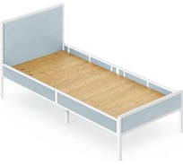 Односпальная кровать Solarius Лофт Компакт со сплошным основанием, голубой с белым металлическим каркасом, 90x200 см KOMP90loft-gol-white-full