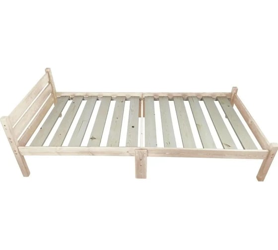 Односпальная кровать Solarius Классика Компакт сосновая, с реечным основанием, без шлифовки и покрытия, 70x200 см kompakt70net 1