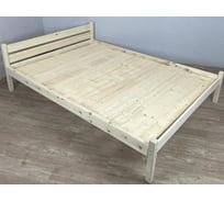 Двуспальная кровать Solarius Классика из массива сосны, со сплошным основанием, 190x160 см, габариты 200x170 см, без шлифовки и покрытия 160klnet-190-full