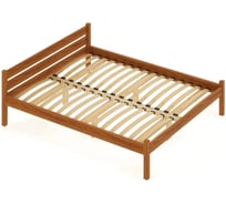 Двуспальная кровать Solarius Классика из массива сосны, с ортопедическим основанием, 190x180 см, габариты 200x190 см, ольха 401-10034-190