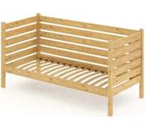 Односпальная тахта Solarius из массива сосны, с ортопедическим основанием и высокими бортиками, 90x190 см, габариты 100x200 см, лакированная tahta-spin90-190lak-orto