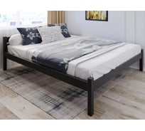 Кровать Solarius Классика лакированная, из массива сосны, с основанием, двуспальная, 200x180см, габариты 210x190 см, антрацит 180klser