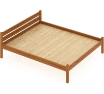 Двуспальная кровать Solarius Классика из массива сосны, со сплошным основанием, 190x160 см, габариты 200x170 см, с четырьмя выкатными ящиками, ольха 160klolha-190-full-4yash