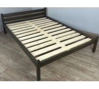Двуспальная кровать Solarius Классика из массива сосны, с реечным основанием 200x120 см, габариты 210x130 см, с четырьмя выкатными ящиками, венге 120klven-4yash