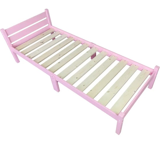 Сосновая кровать Solarius Классика Компакт розовая, 190x70 см kompakt70roz-190 1