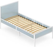 Односпальная кровать Solarius Лофт Компакт с ортопедическим основанием, голубой, с белым металлическим каркасом, 80x200 см KOMP80loft-gol-white-orto