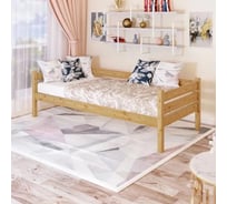 Односпальная тахта Solarius из массива сосны, с реечным основанием, 190x100 см, габариты 200x110 см, лакированная tahta100-190lak