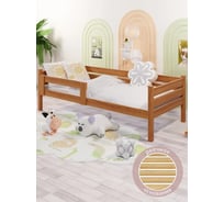 Односпальная кровать Solarius подростковая, из массива сосны, с реечным основанием, 200x90 см, габариты 210x100 см, ольха det90-200olha