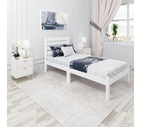 Односпальная кровать Solarius Классика Компакт сосновая, с ортопедическим основанием и высокой спинкой, белый 90x190 см ortokompakt-spin90bel-190