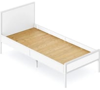 Односпальная кровать Solarius Лофт Компакт со сплошным основанием, белый с белым металлическим каркасом, 100x200 см KOMP100loft-bel-white-full