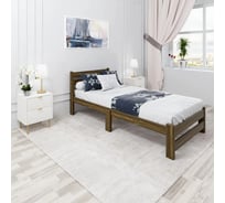 Односпальная кровать Solarius Мишка Компакт сосновая, с ортопедическим основанием, темный дуб, 70x190 см mortokompakt70temdub-190