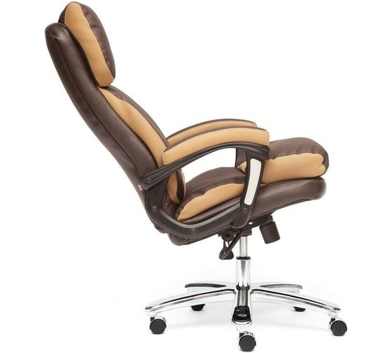 Кресло TetChair GRAND кожзам/ткань коричневый/бронзовый 36-36/21 12392