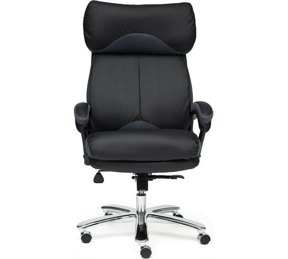 Кресло TetChair GRAND кожзам/ткань черный/серый 36-6/12 12393