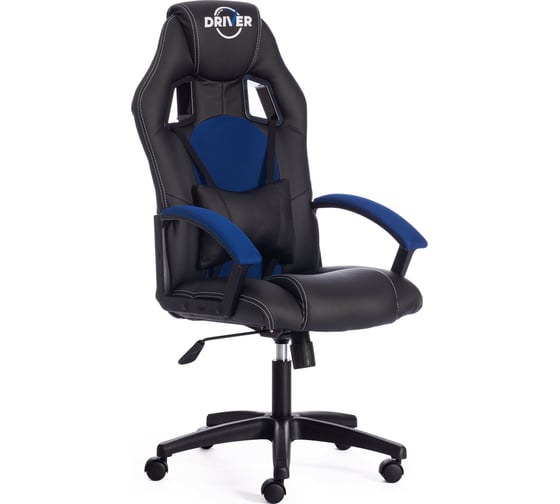 Кресло TetChair DRIVER кожзам/ткань черный/синий 36-6/10 10359 1
