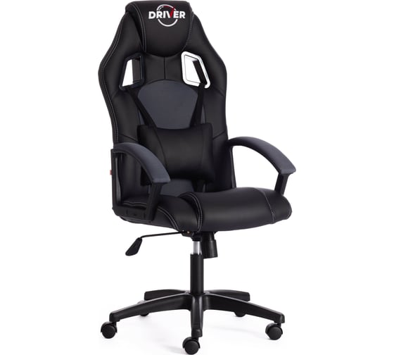 Кресло TetChair DRIVER кожзам/ткань черный/серый 36-6/12 10372