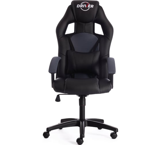Кресло TetChair DRIVER кожзам/ткань черный/серый 36-6/12 10372