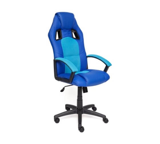 Кресло TetChair DRIVER кожзам/ткань синий/голубой 36-39/23 10583
