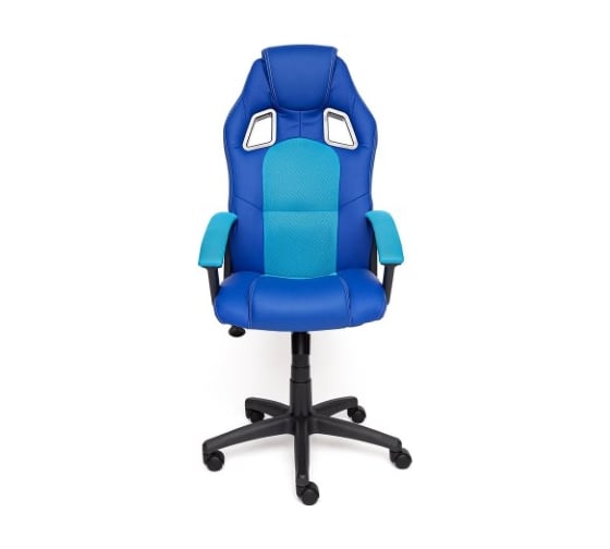 Кресло TetChair DRIVER кожзам/ткань синий/голубой 36-39/23 10583