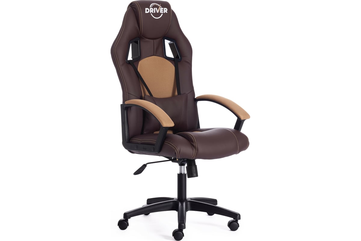 Кресло TetChair DRIVER кожзам/ткань коричневый/бронзовый 36-36/21 10586 ...