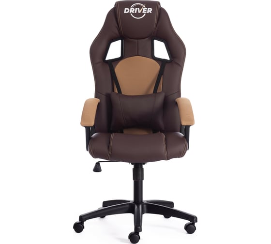 Кресло TetChair DRIVER кожзам/ткань коричневый/бронзовый 36-36/21 10586