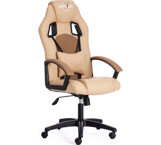Кресло TetChair DRIVER кожзам/ткань бежевый/бронзозый 36-34/21 10582