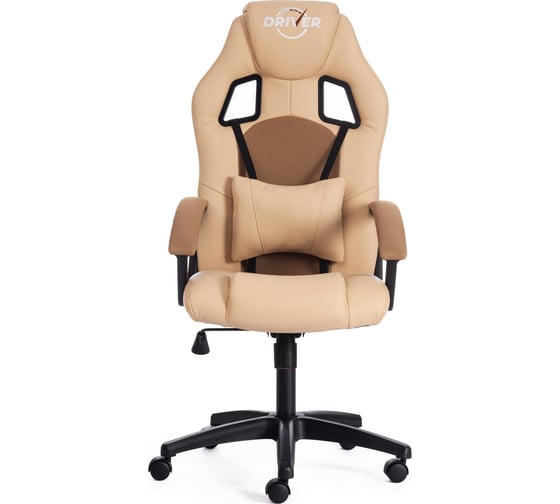 Кресло TetChair DRIVER кожзам/ткань бежевый/бронзозый 36-34/21 10582