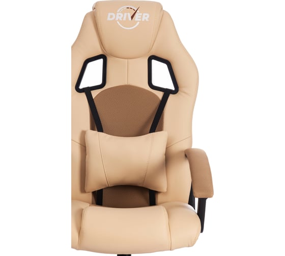 Кресло TetChair DRIVER кожзам/ткань бежевый/бронзозый 36-34/21 10582