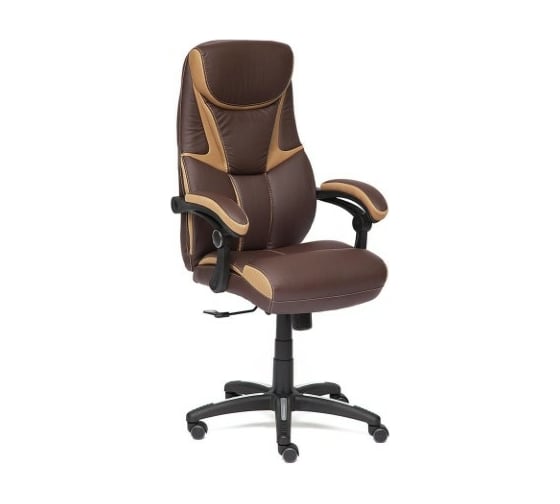 Кресло TetChair CAMBRIDGE кожзам/ткань коричневый/бронзовый 36-36/21 11822