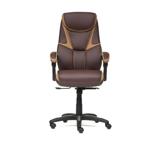 Кресло TetChair CAMBRIDGE кожзам/ткань коричневый/бронзовый 36-36/21 11822