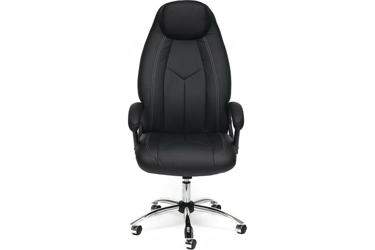 Кресло TetChair BOSS хром кожзам черный/черный перфорированный 36-6/36 ...