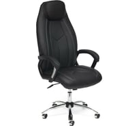 Кресло TetChair BOSS хром кожзам черный/черный перфорированный 36-6/36-6/06 9159