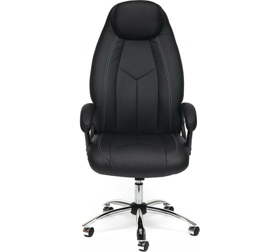 Кресло TetChair BOSS хром кожзам черный/черный перфорированный 36-6/36-6/06 9159
