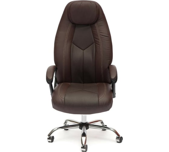 Кресло TetChair BOSS хром кожзам коричневый/коричневый перфорированный 36-36/36-36/06 9815