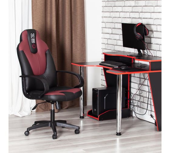 Кресло TetChair NEO 1 кожзам черный/бордо 36-6/36-7 1046