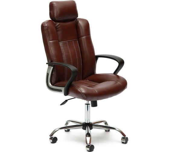 Кресло TetChair OXFORD хром кожзам коричневый/коричневый перфорированный 2 TONE/2 TONE /06 10218 1