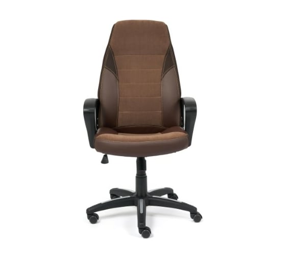 Кресло TetChair INTER кожзам/флок/ткань коричневый 36-36/6/TW-24 15028